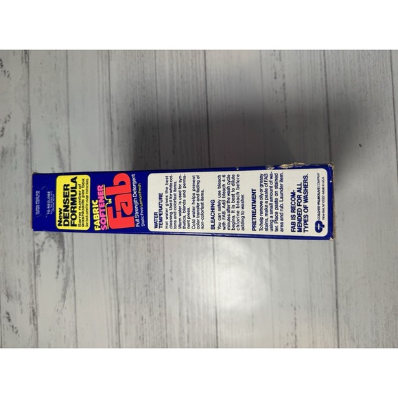 VINTAGE Fab Laundry Detergent Powder Full Strength Fabric Softener 42 oz Box NOS - Picture 6 of 6